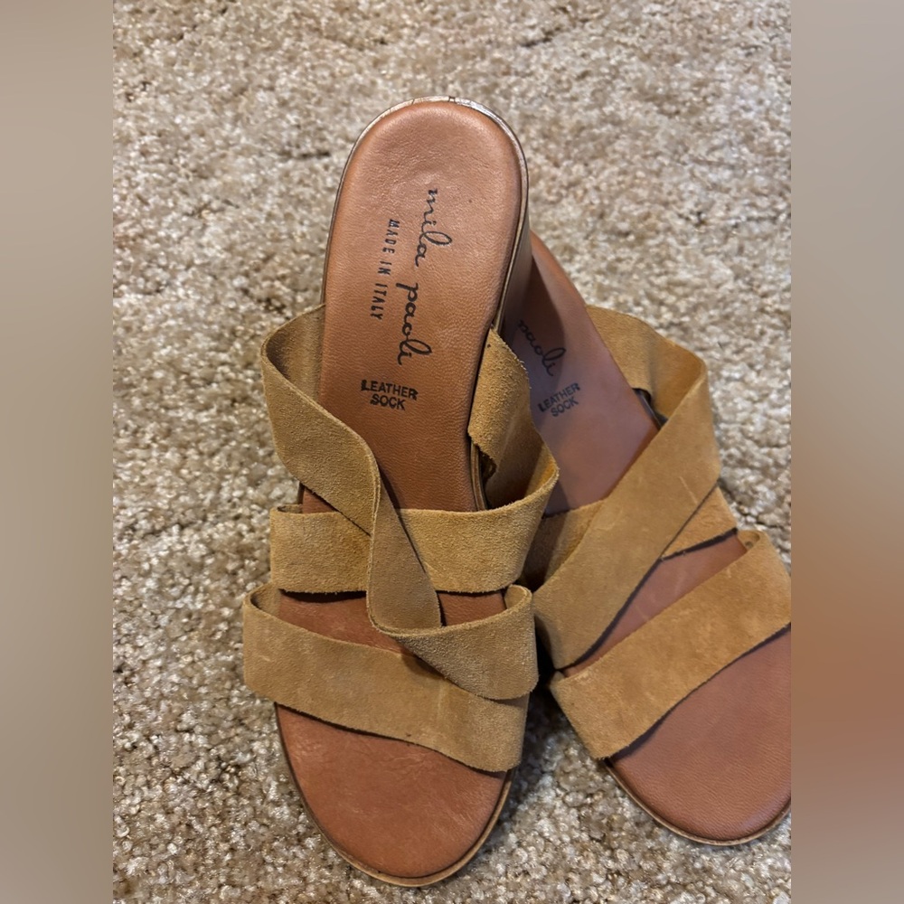 Mila Paoli Italy Suede Strappy Sandals 7.5